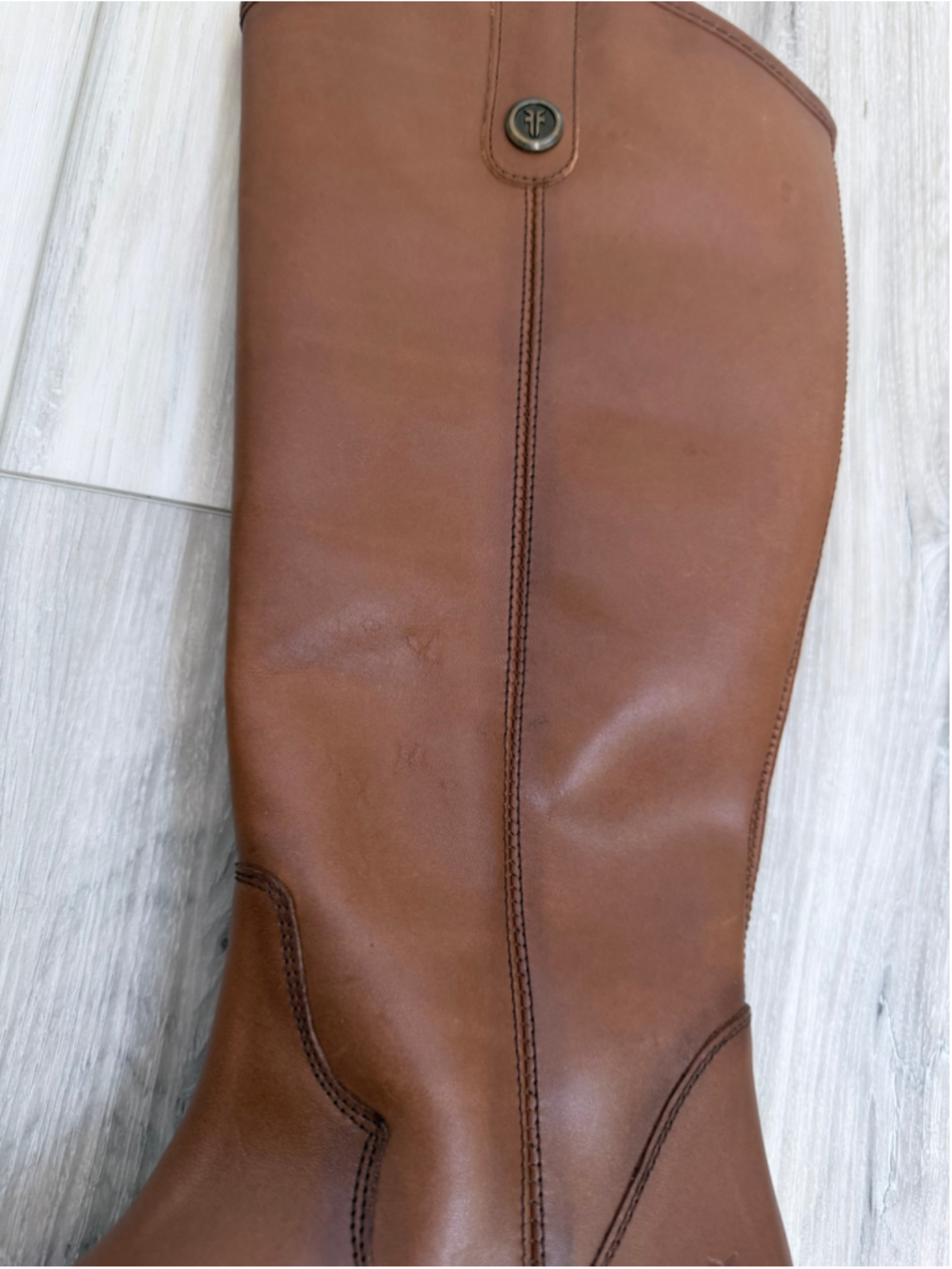 Frye Marissa Medallion Tall Riding Boots Women’s 7 Cognac Leather New Without Bo - Picture 11 of 14